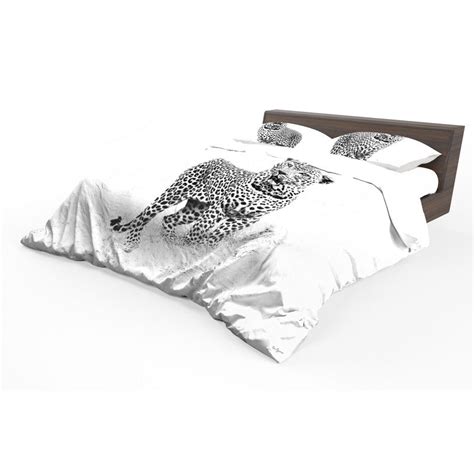 Leopard Luiperd Black White By Fanie Heymans Duvet Cover Set Double ...