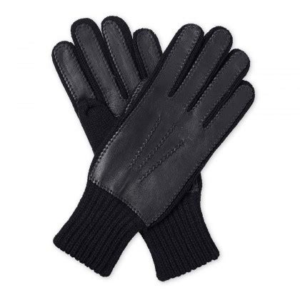 Guantes de lana y piel para hombre