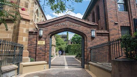 The brick entrance way at the University of Notre Dame Sydney | Notre ...