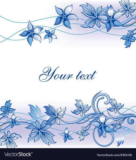 Blue floral frame Royalty Free Vector Image - VectorStock