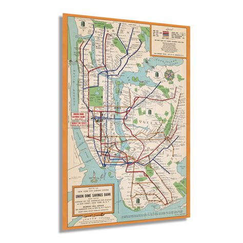 Buy Historix Vintage 1954 New York City Subway - 24 x 36 Inch Vintage ...