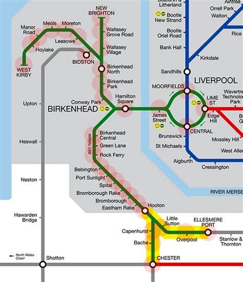 Wirral Line map - Liverpool Merseyrail