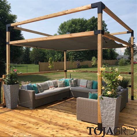 Pergola Kit With Shade Sail For 4x4 Wood Posts | Outdoor pergola ...