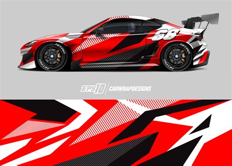 Racing Car Wrap Decal Graphic Vector Kit Graphic by Blackwrapz ...