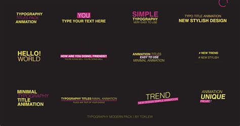 Typography Modern Pack | After Effects, Video Templates - Envato Elements