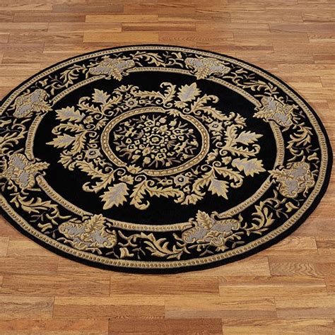 Belmont Black Ornate Medallion Wool Round Rug | Round rugs, Rugs, Wool ...