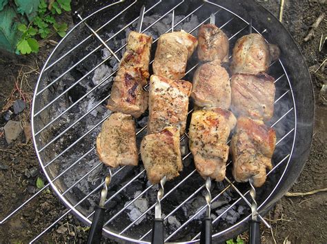 Shish kebab on the grill for relaxation free image download