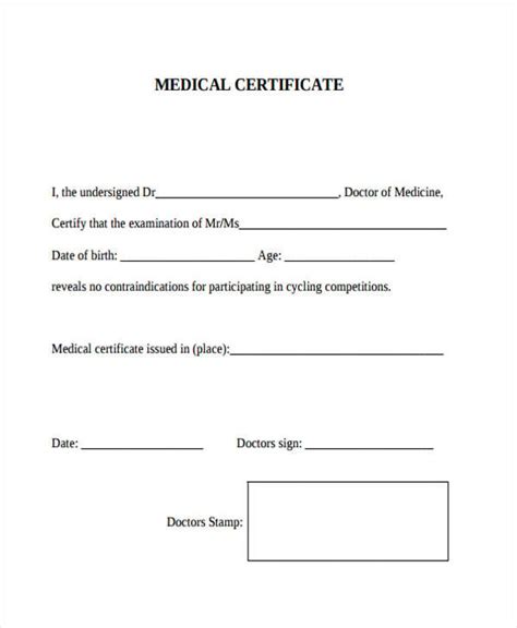 10+ Medical Certificate Samples | MS Word, Excel & PDF Formats, Samples ...