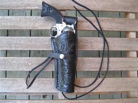 Western Gun Holster - Black - Right Handed - for .22 Caliber single ...