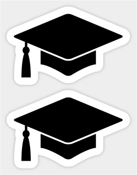 Graduation Cap Sticker. Graduation cap black mortar board hat stickers ...