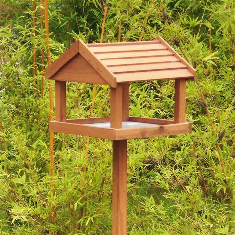 Bird Table Premium Wood Slate Garden Birds Feeder Feeding Station Free ...