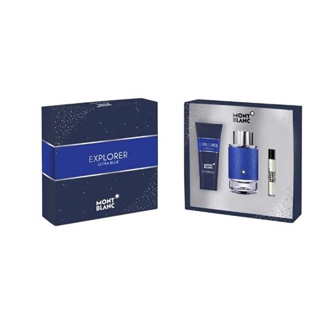 Mont Blanc Explorer Ultra Blue - Gift Set With 100ml EDP Spray, 7.5ml ...