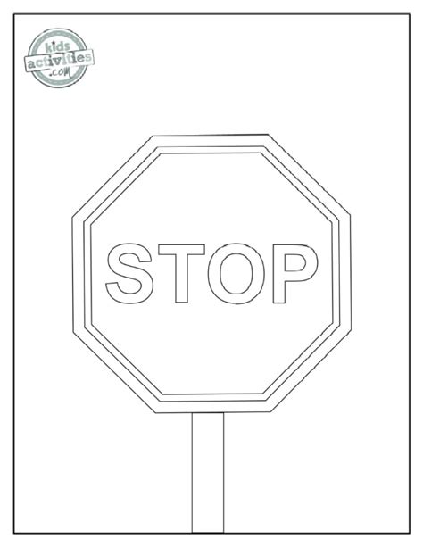 Stop Sign Outline Coloring Pages