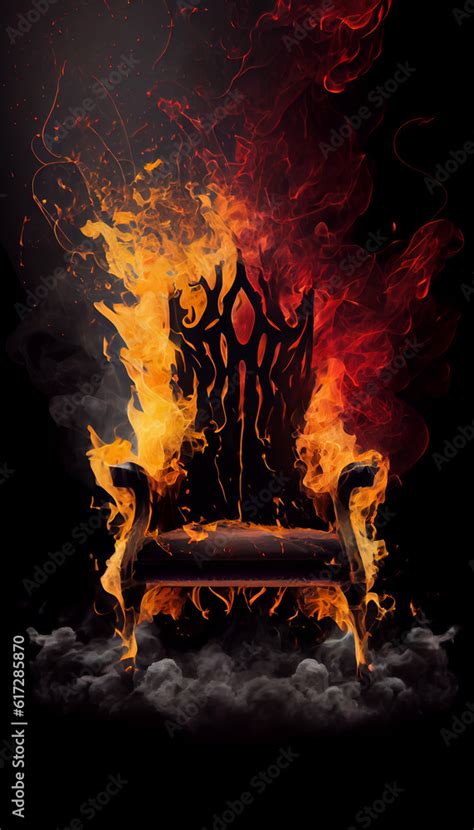 The throne is on fire, a metaphor for the loss of power and country, AI ...