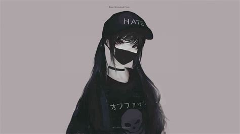 Hoodie Anime Girl Mask - Anime Wallpaper HD