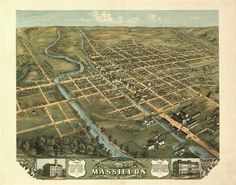 Massillon Ohio 1870 Mixed Media by Mountain Dreams - Fine Art America