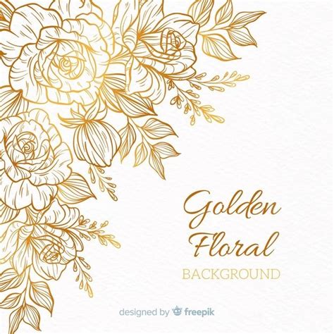 Premium Vector | Golden floral background | Свадебные открытки ...