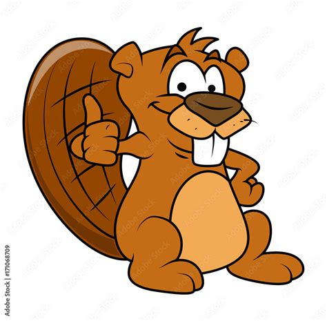 Cartoon Beaver - cartoon clip-art vector character Stock Vector | Adobe ...