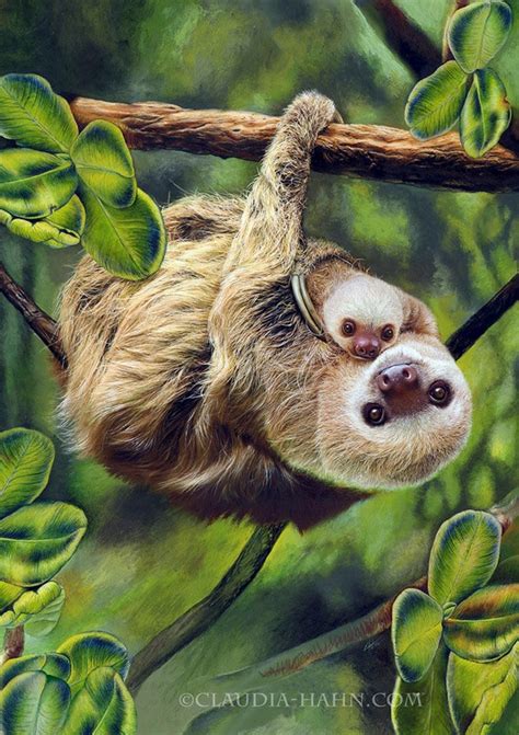 Two Toed Sloths Baby Sloth Happy Sloth Day | Etsy