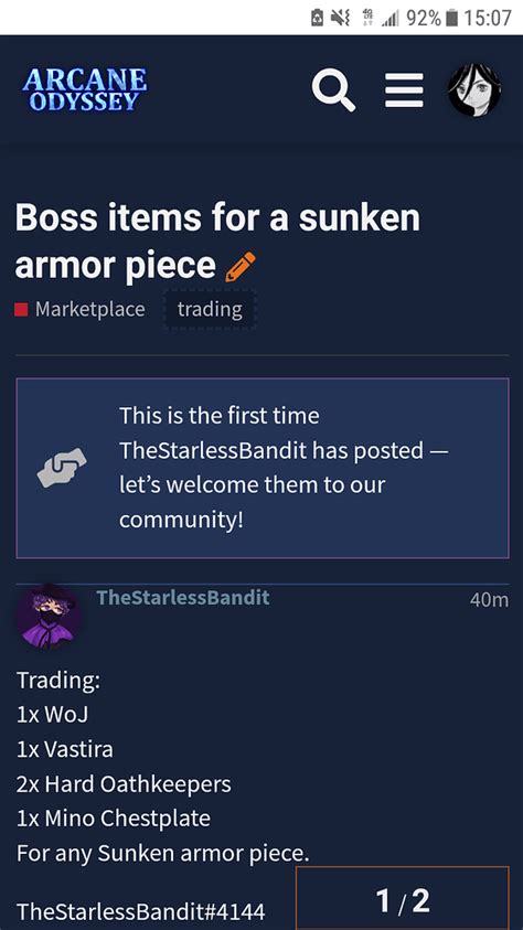 Boss items for a sunken armor piece - Marketplace - Arcane Odyssey