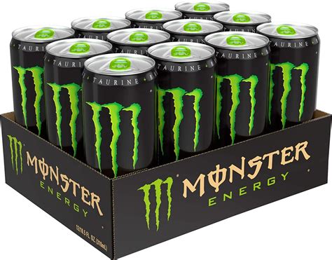 Monster Energy Drink, Green Original, 10.5 & 16 Ounce (Pack of 12 & 24 ...