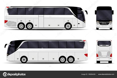 Realistic Bus Side View Front View Back View Stock Vector by ©chel11 ...