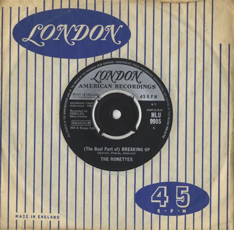 The Ronettes (The Best Part Of) Breaking Up UK 7" vinyl single (7 inch ...