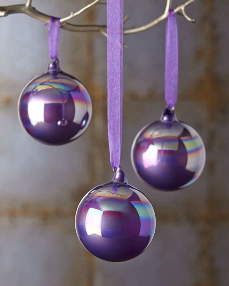 Jim Marvin Three Purple Christmas Ornaments