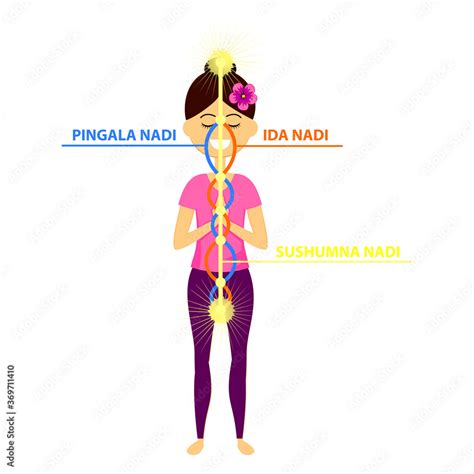 Vector illustration of beautiful woman character standing in yoga pose ...