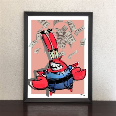 Mr Krabs Spongebob Money Dollar Pop Art Urban Lobster | Etsy