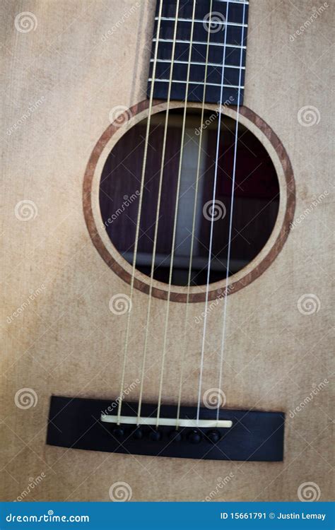 Acoustic Guitar Bridge and Sound Hole Stock Image - Image of object ...