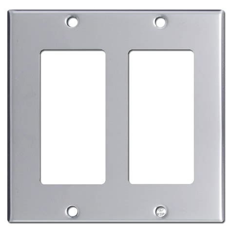 Double Rocker Switch Plate Cover - Polished Chrome