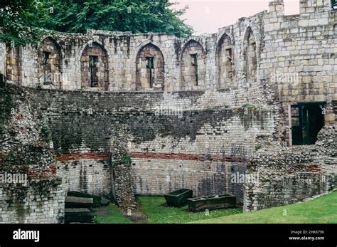 Remains of a Roman fort and the settlement Eboracum in York, base for ...