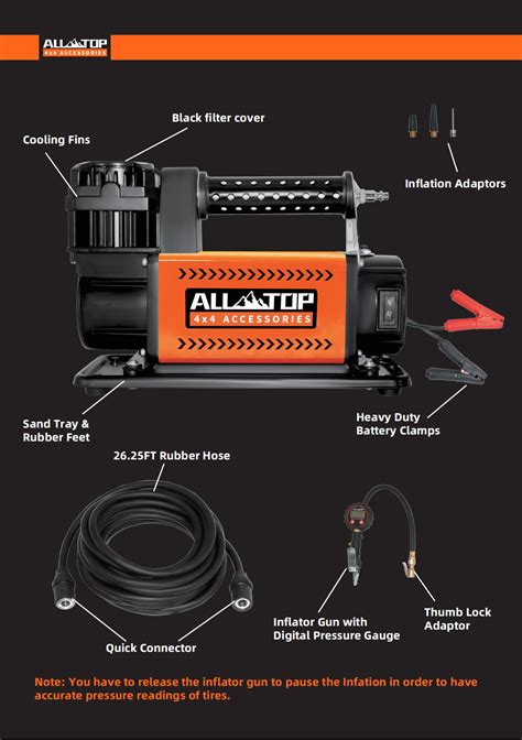 Air Compressor With Digital Pressure Inflator - MANUAL | ALL-TOP