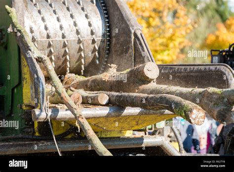 industrial wood chipper Stock Photo - Alamy