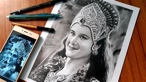 Pencil sketch of shri krishan from mahabharat | sourabh raj jain ...