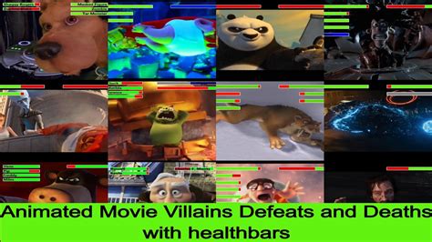 Animated Movie Villains Defeats and Deaths with healthbars - YouTube