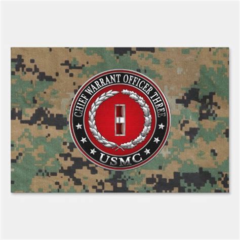 US Marines: Chief Warrant Three (USMC CWO-3) [3D] Sign | Zazzle.com