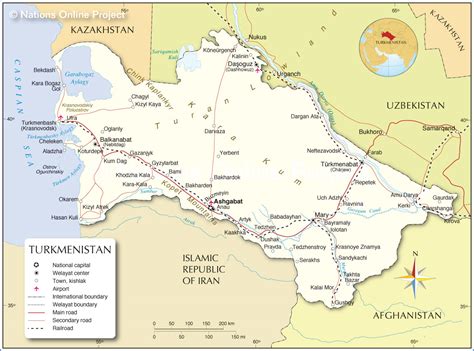 Political Map of Turkmenistan - Nations Online Project