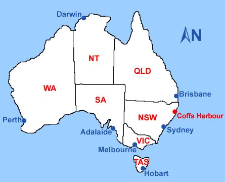 Coffs Harbour Map - Australia