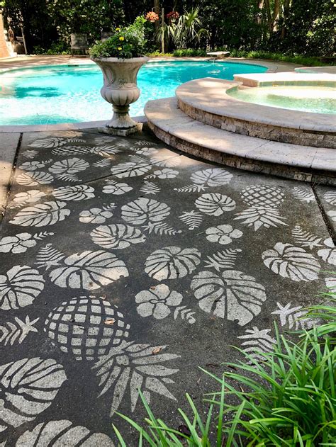 Pineapple Driveway Art Stencil | Diy driveway, Paint concrete patio ...