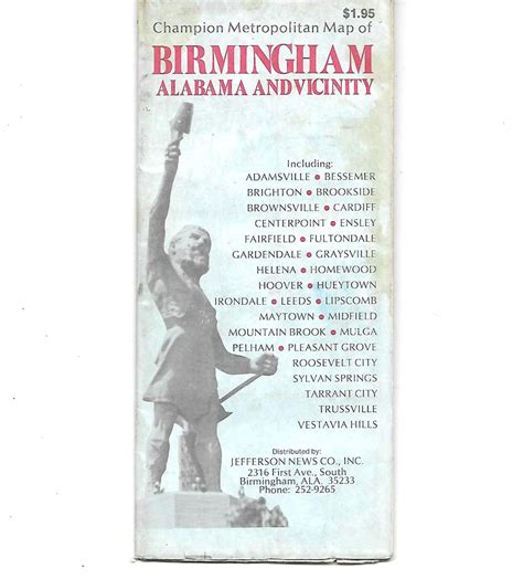 Vintage Birmingham Alabama Map City Street Map for Framing - Etsy