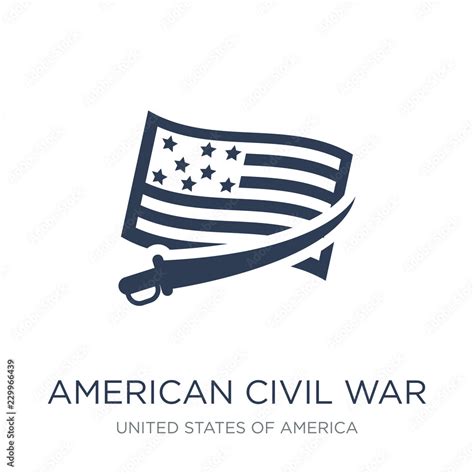 american civil war icon. Trendy flat vector american civil war icon on ...