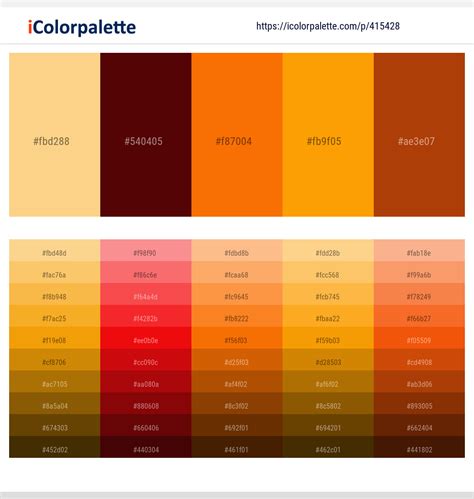 25 Shades of Orange color Palette Collection | Curated collection of ...