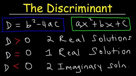 How To Determine The Discriminant of a Quadratic Equation - YouTube ...