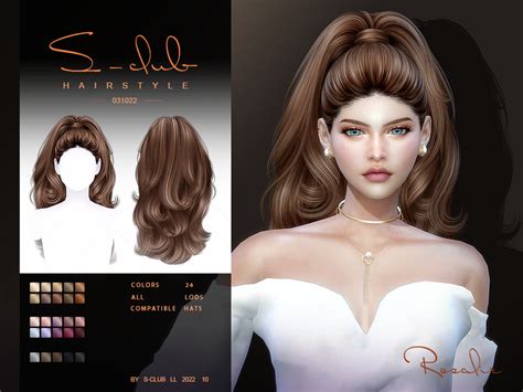 The Sims Resource - High ponytail Curly hairstyle (Rosalie031022)