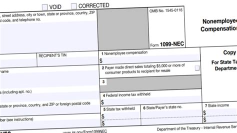 1099-Nec Template For Preprinted Forms