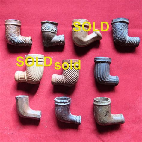 10 Antique Clay Pipes, All Are Undamaged, a few are seconds Price ...