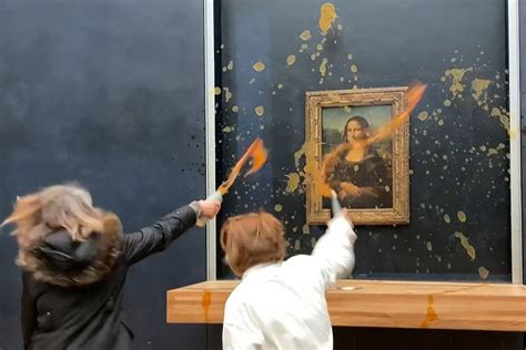 Protestors Throw Soup at Mona Lisa Painting in Louvre Museum