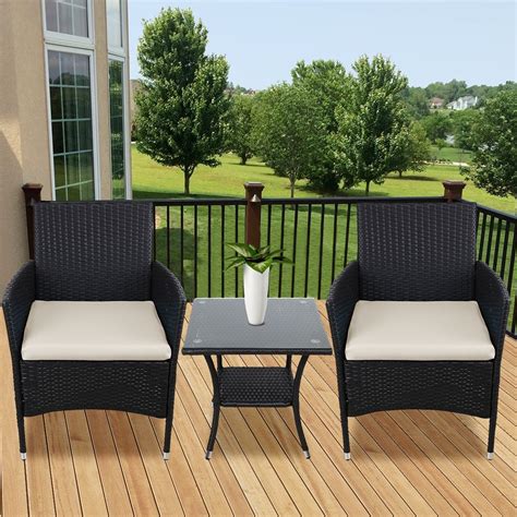 Clearance! Patio Table and Chairs, 3 Pieces Wicker Patio Furniture Sets ...